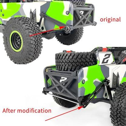 Aluminum Alloy Rear Anti Swing Rod & Stabilizer Bar Set | Upgrade Parts, For 1/10 Losi Hammer Rey U4, RC Crawler Car