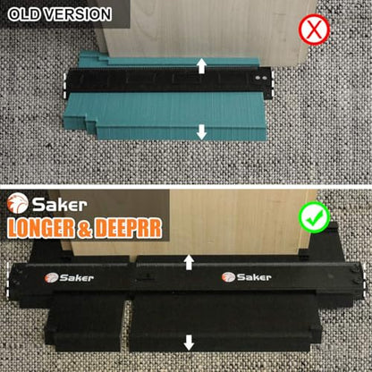 Saker Connection Profile Gauge,Contour Gauge Duplication,Precisely Copy Irregular Shape,Irregular Woodworking Tracing,Must Have Tool for DIY Handyman, Construction (5+10 INCH Connection) - style: Connectable Black（5+10inch）