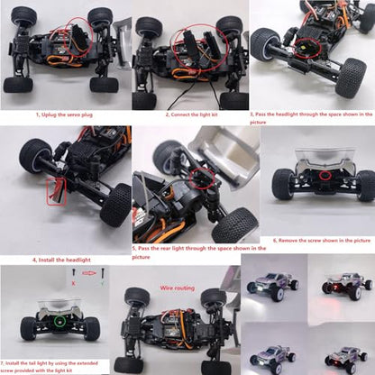 RC Front & Rear LED Lights Kit for Losi 1/28 Micro-T 2WD RC car Headlight&Taillight Parts
