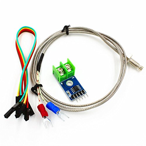 HiLetgo DC 3-5V MAX6675 Module + K Type Thermocouple Temperature Sensor Thermocouple Sensor Set M6 Screw for Arduino - size: Small