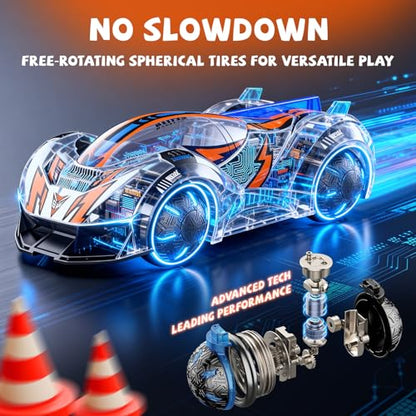 AEROQUEST Spherical Wheel Remote Control Car fot 6+ Years Old Boys Gift | Proportional Speed & Steering, 30–90° Adjustable Wheels, 360° Spin, Fishtail Drift, 2.4GHz Birthday Gift Boys