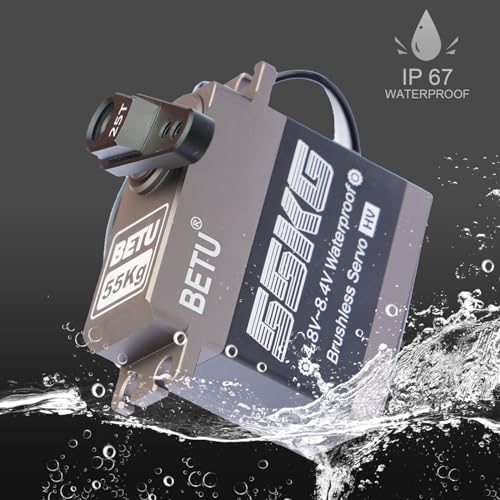 55kg Brushless Servo, Waterpoof and High Speed Servo | RC Servo Compatible with 1/5, 1/6, 1/8, 1/10 RC Car/Robot/Boat/Airplane