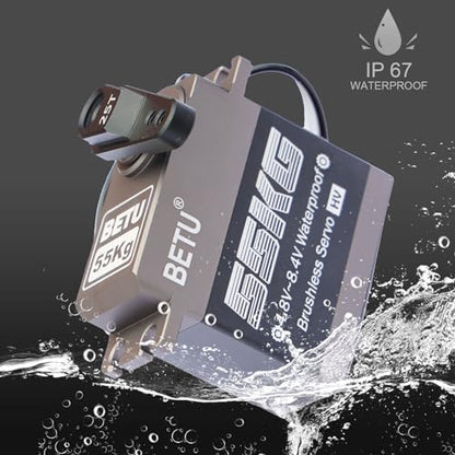 55kg Brushless Servo, Waterpoof and High Speed Servo | RC Servo Compatible with 1/5, 1/6, 1/8, 1/10 RC Car/Robot/Boat/Airplane
