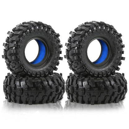 Lifehead 1.9 inch Silicone insert tires - All Terrain Pliable Rubber Tires for 1/10 RC Crawler Car TRAXXAS TRX4 TRX6 Axial SCX10 90046 90047 SCX10 III AXI03007 Tamiya CC01 YK4102/4.6" Outer Diameter - color: Blue