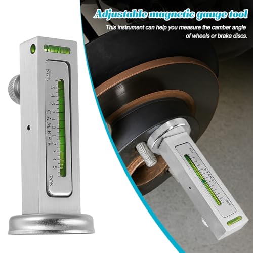 Car Adjustable Magnetic Gauge Tool, Vehicle Camber Castor Strut Tire Alignment Tools with Magnetic Base, Automotive Wheel Repair Accessories, Universal for SUV RV Truck (Silver) - color: Silver