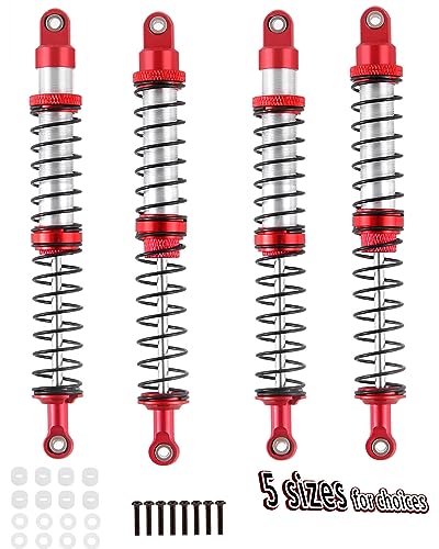 130mm RC Shocks Absorber Upgrades for 1/10 RC Hobby Cars,7075 Aluminum Full Metal Front Rear Shocks Absorber Damper,4PCS Red - size: 130 MM (5.12 in)