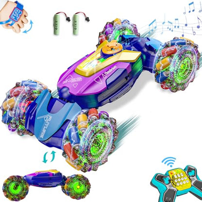 3 Pack Gesture Sensing Remote Control Car Toys for Ages 5-7-13,with Lights Music Spray,4WD 360° Spins All Terrains Kids Toys RC Cars,3-6 Year Old Boy Birthday Gift & 3-12 Best Gift for Kids