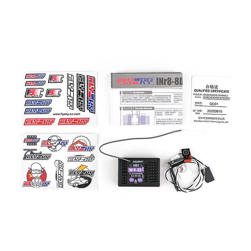 Flysky INr8-8D 2.4GHz 8CH AFHDS3 Receiver PWM PPM Ibus for RC Car | Compatible Transmitters Noble NB4 Series