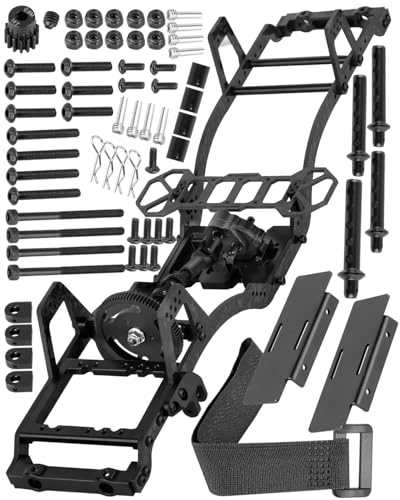 RC Carbon Fiber Upgardes Parts LCG Chassis Kit for 1/10 SCX10 SCX10 II Capra 1.9 UTB and Other DIY Builds RC Crawler,Front Mounted Transmission LCG Chassis Kit,Black - color: Black（for 1/10)