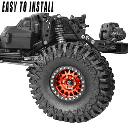 1.9in Beadlock for 1/10 SCX10 SCX10 II 90046 SCX10 III TRX-4 D90,Alloy Aluminum Heavy Duty 1.9in rc Beadlock 1.9in Beadlock Rims,4pcs,Orange - color: Orange(4pcs)