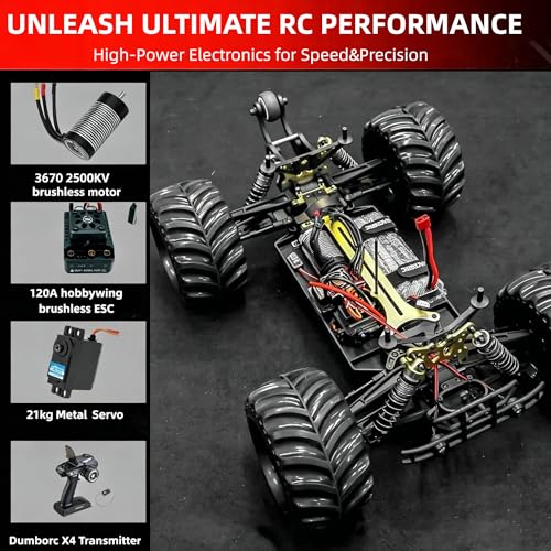 JLBRACIGRC 1/10 RTR Brushless Fast RC Cars for Adults Set of 2, Max 80+KM/H Hobby Electric Off-Road RC Truck with 3S Lipo Battery, Waterproof Remote Control Car, 4WD RC Car All Terrain Off Road Gift