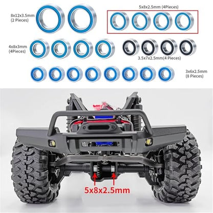 Bearing Kit for TRX4M for Bronco for Defender 1/18 RC Crawler Replacement Parts rc Car Modified Pieces 22Pcs Sealed Ball Bearing Set