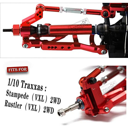 Front Rear Assembled Full Metal Shocks Upgrades Part for 1/10 Rustler/Stampede VXL 2WD,Alloy Suspension A Arm,Aluminum Caster Block & Steering Blocks & Rear Stub Axle Carriers,Red - color: Navy Blue(Shock-arm-set3)