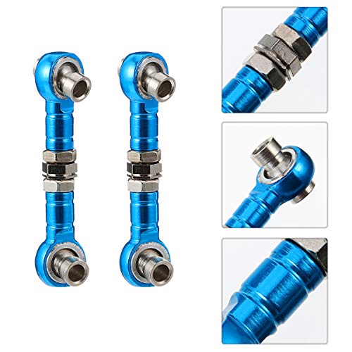 LIFKOME 2pcs Rc Adjustable Tie Rods for Car Truck Pull Rod Linkages with Polished Finish Convenient Installation for Enhanced Steering Performance