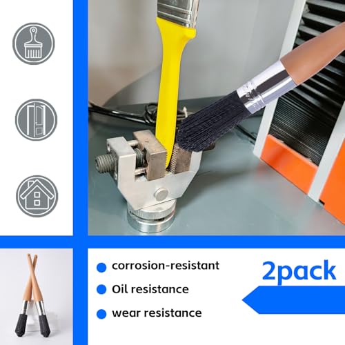 Wesquer Parts Cleaning Brush Home and Auto Use Parts Cleaner Brush Solvent Brush for Cleaning Auto Engine Parts, Clean Motors, Metal Parts, Machinery (Black 6pcs) - color: Black 6pcs