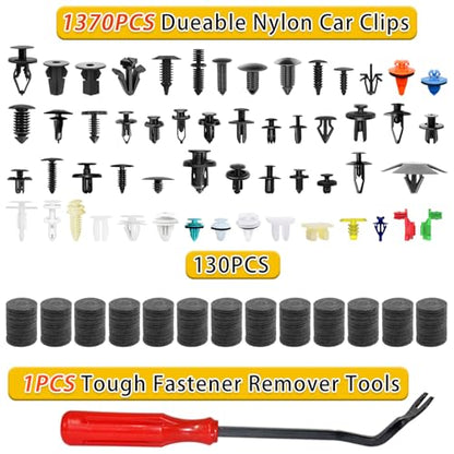 Car Retainer Clips 1501 PCS, 55 Sizes Car Panel Trim Clips Kits, Auto Push Fasteners for Ford GM Toyota Honda Chrysler BMW Benz Nissan Subaru Mazda Chevy GMC - size: 1501PCS