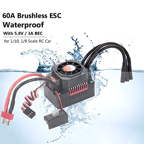 GoolRC Surpass Hobby 3660 Brushless Motor and ESC Combo, 2600KV Brushless Motor and 60A ESC for 1/10 Scale RC Car Truck Indispensable Accessory for Modification Enthusiasts
