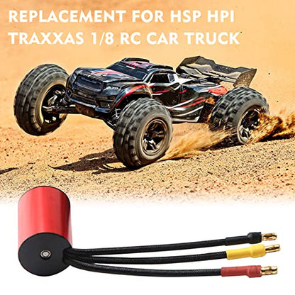 GoolRC 3670 2150KV Brushless Motor Sensorless Waterproof Motor and 120A Brushless ESC with T Plug + Heat Sink + Programming Card Combo Set Replacement for HSP HPI Traxxas 1/8 RC Car Truck