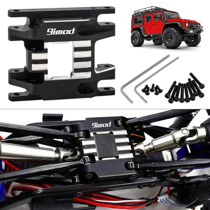 Aluminum Skid Plate Transmission Mount CNC Upgrade for TRX4M 1/18 RC Crawler - color: Black