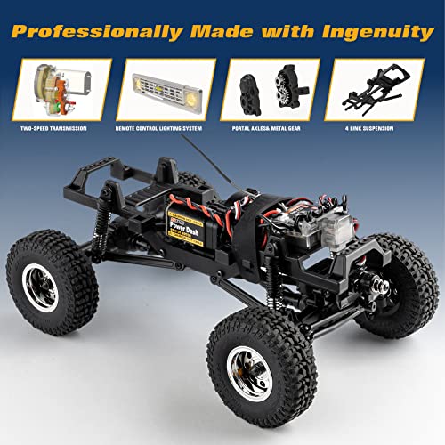 EAZYRC X FMS 1/24 Chevy K5 S Blazer 1976s RC Truck RTR Orange, with Lisense RC Crawler, 4WD 5Km+ 2-Speed Transmission RC Car Off-Road Vehicle?Play as Soon as You get it?Orange? - color: Orange