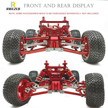 Compatible with Hyper GO RC Car Parts, 1/16 Metal Upgrade Aluminum Accessories, Red Replacement Parts kit for H16BM H16GT H16DR H16PL BEZGAR HP163S HP161 Jetwood JC16EP HAIBOXING 16889 16890A - color: Red