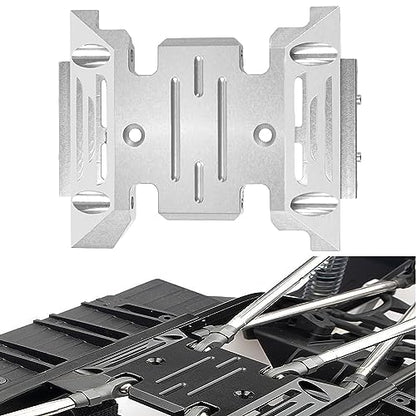 ShareGoo Stainless Steel RC Skid Plate,RC Chassis Armor Protector Plate & Center Transmission Skid Plate Mount Compatible with Axial SCX10-III AXI03007 1/10 RC Crawler Car