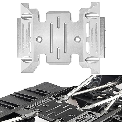 ShareGoo Stainless Steel RC Skid Plate,RC Chassis Armor Protector Plate & Center Transmission Skid Plate Mount Compatible with Axial SCX10-III AXI03007 1/10 RC Crawler Car
