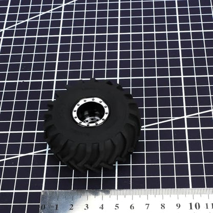 RCAWD Alloy TRX4M Monster Truck Wheel And Tires for 1/18 TRX4M Series Upgrades Part Black - color: Black