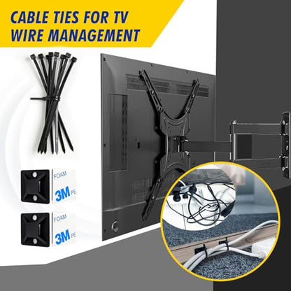 TV Mount Screws Kit 94PCS - M4 M5 M6 M8 Screws Assortment with Spacers and Zip Ties, Universal TV Mounting Hardware Kit for 32-80 Inch TVs and Monitors