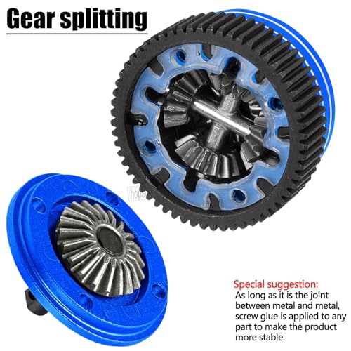 RC Upgrades Part for 1/10 Slash 2WD Rustler Stampede Bandit VXL XL-5,Aluminum Gearbox Transmission Gear Differential Transmission Gear,Navy Blue - color: Navy Blue(Upgrades Part)