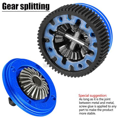 RC Upgrades Part for 1/10 Slash 2WD Rustler Stampede Bandit VXL XL-5,Aluminum Gearbox Transmission Gear Differential Transmission Gear,Navy Blue - color: Navy Blue(Upgrades Part)