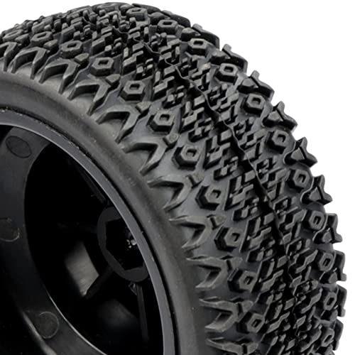 Aimrock 1/10 Glued 12mm Hex Short Course SC Trucks Wheels and Tires Combo, OD 4.3'' for Slash 2WD 4WD Blackout Losi Tenacity Off-Road Car, Set of 4