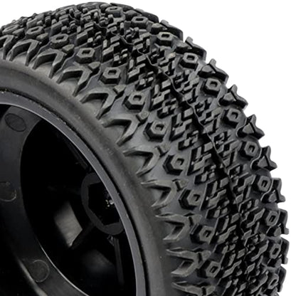 Aimrock 1/10 Glued 12mm Hex Short Course SC Trucks Wheels and Tires Combo, OD 4.3'' for Slash 2WD 4WD Blackout Losi Tenacity Off-Road Car, Set of 4