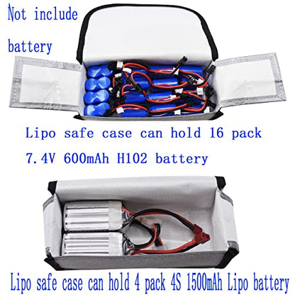Blomiky 3 Pack 18.5 * 7.5 * 6cm Li-polymer Fireproof Explosionproof Safe Bag Suitable Case for 3.7V 7.4V 11.1V 14.8V 22.2V 100mAh-8000mAh Lithium-ion Li-Po or Ni-CD Ni-MH Battery/Lipo Case *3
