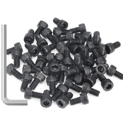 55 Pieces M5 x 8mm Socket Head Cap Screws, Thread Pitch 0.8mm, Sutemribor M5 Black Screws, 12.9 Grade Alloy Steel, Black Oxide Finish, Fully Threaded - size: M5 x 8mm, style: Socket Head