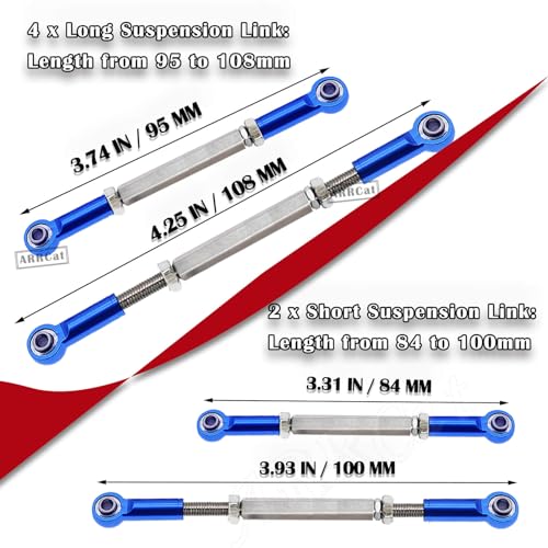 Turnbuckles Camber Links Upgrades Parts for Ecx 1/10 2WD Ruckus Axe Brutus Circuit AMP MT AMP DB AMP Crush K&N Torment,6PCS Aluminum Adjustable Turnbuckles,Replace ECX1046,Navy Blue - color: Navy Blue - Link Set