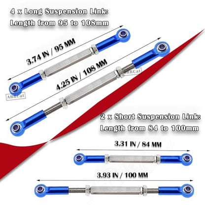 Turnbuckles Camber Links Upgrades Parts for Ecx 1/10 2WD Ruckus Axe Brutus Circuit AMP MT AMP DB AMP Crush K&N Torment,6PCS Aluminum Adjustable Turnbuckles,Replace ECX1046,Navy Blue - color: Navy Blue - Link Set