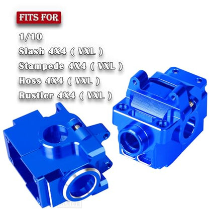 Transmission Case Gearbox Upgrades Part for 1/10 Slash/Stampede/Hoss/Rustler VXL 4X4,Aluminum Front Rear Transmission Case Gearbox Hops Ups,Navy Blue - color: Navy Blue - Upgrades