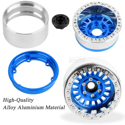1.9" Beadlock rc Wheels and Tires for 1/10 RC Crawler TRX4 TRX6 SCX10 90046 AXI03007 VS4-10 Gen8 MST CFX D90,Aluminium 1.9 Beadlock Wheel 1.9 RC Tire,4pcs,Navy Blue - color: Navy Blue(4pcs)