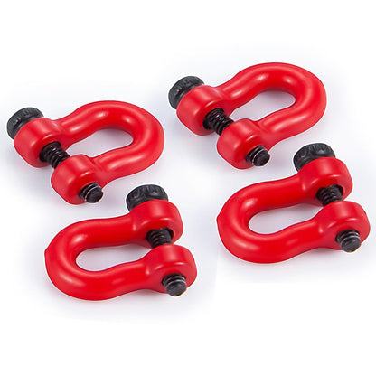 2Pairs Aluminum Tow Hooks D-Ring Hitch Tow Shackles | For TRX4M 1/18 Bronco Defender, RC Crawler Car