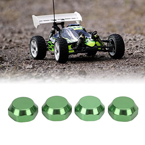 RC Car Wheel Nuts, Aluminum Alloy Universal hex Nuts 17mm Outer Diameter 4-piece Set for Off-Road Racing hobbyist Maintenance and 1/8 Scale RC Enthusiasts - color: Green