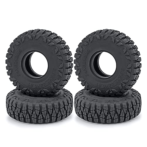 4Pcs 1.0" Crawler Tires Soft Rubber Tires 62mm, b | For 1:18 TRX4M, For 1:24 Axial SCX24 Deadbolt Bronco, RC Crawler Car - style: b