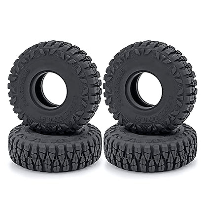 4Pcs 1.0" Crawler Tires Soft Rubber Tires 62mm, b | For 1:18 TRX4M, For 1:24 Axial SCX24 Deadbolt Bronco, RC Crawler Car - style: b