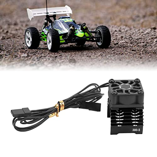 RC Motor Heat Sink Fan, High Speed 32000 RPM Prevents Overheating Aluminum Alloy for 28mm 29mm 380 Brushless Motors RC Car Enthusiasts Racing Off-Road - color: Black