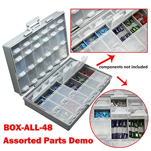 3pcs AideTek BOXALL 48 Compartments Enclosure SMD SMT Parts Organizer Surface Mount Box Labels - style: 3BOXALL48