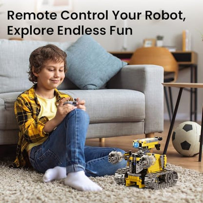 Sillbird Robot Building Kit with APP & Remote Control Gifts for Boys 8-13 | STEM Coding Robotic Toys, Educational Birthday Presents for Kids, App-Controlled, Buildable 6in1 Models, 631 Pieces - color: 1-yellow