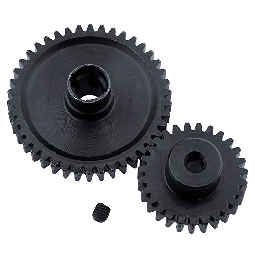 Hobbypark Metal Diff Differential Main Gear 42T & Motor Pinion Gear 27T Set for WLtoys A959-B A969-B A979-B K929-B 1/18 Scale RC Car Upgrade Parts (Black)