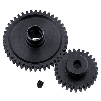 Hobbypark Metal Diff Differential Main Gear 42T & Motor Pinion Gear 27T Set for WLtoys A959-B A969-B A979-B K929-B 1/18 Scale RC Car Upgrade Parts (Black)