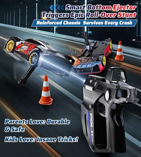 3-in-1 RC Drift Car Set - 2.4GHz Battle Remote Control Car, 2 Player Chase & Shoot Game, Parent-Child Interactive Toy Car, for Kids Ages 6+ (Red) - color: Red