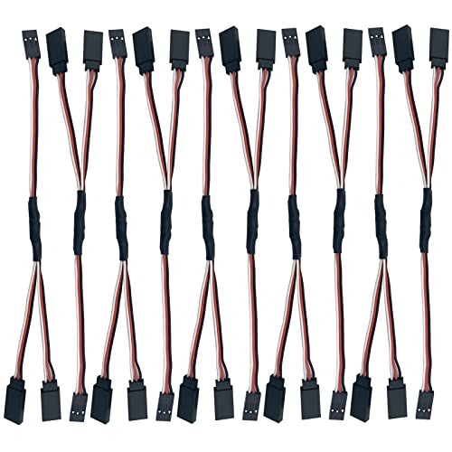 JR Servo Extension Cable Y Cables Y Harness Servo Extension Wire Lead for RC Cars Trucks Airplanes Servo Receiver Connection (1 Male to 2 Female) - style: 1 Male to 2 Female